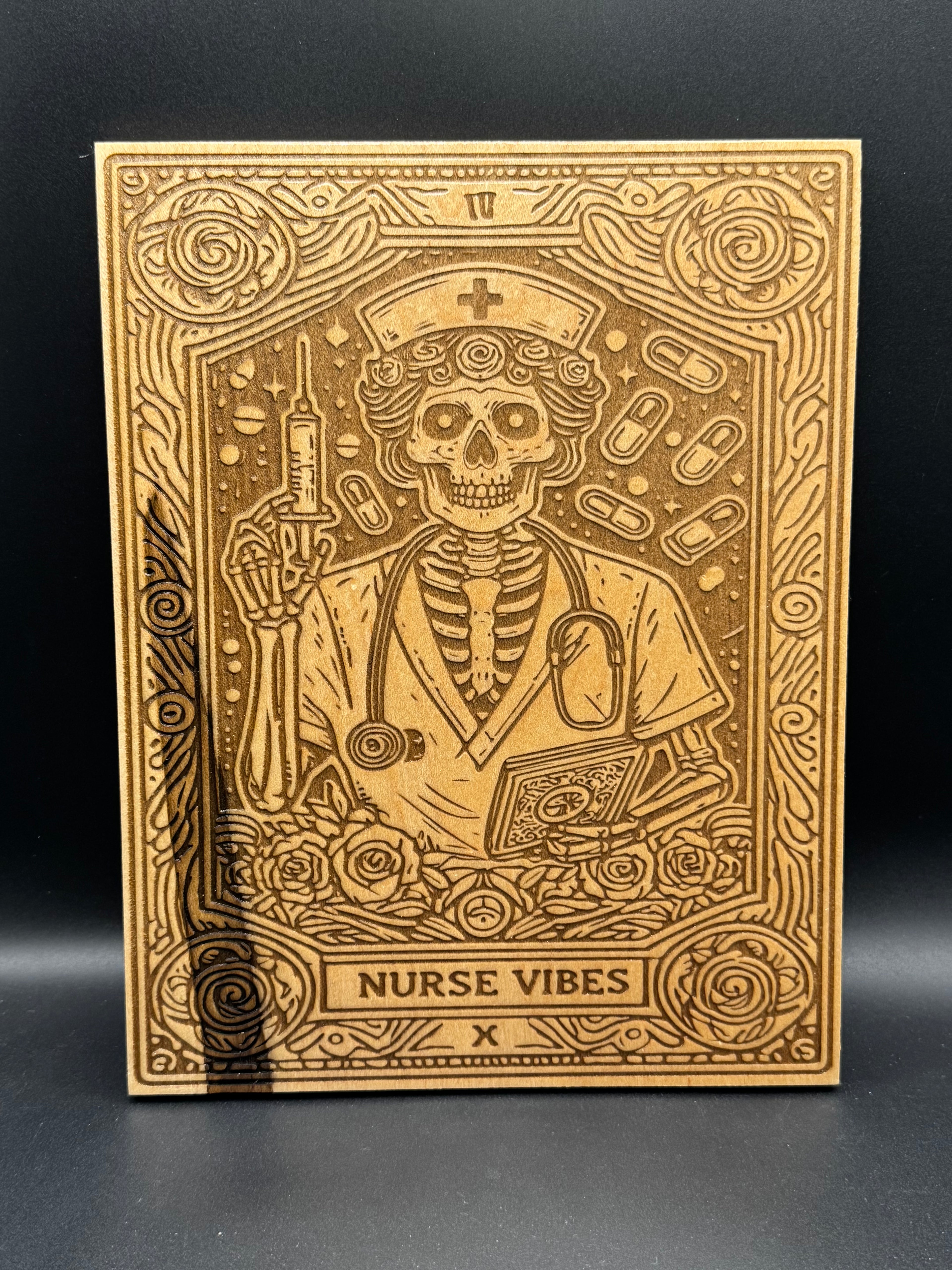 Nurse Vibes Wooden Sign (8" x 10")