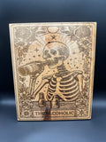 The Alcoholic - Tarot Card Skeleton Laser Engraved Wood Sign (8" x 10")